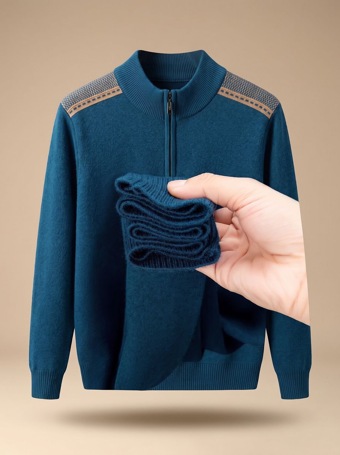 Simon | Herren Half-Zip Stehkragen Pullover — Klassisches Design mit Kontrastnähten in 4 Farben | Westmere