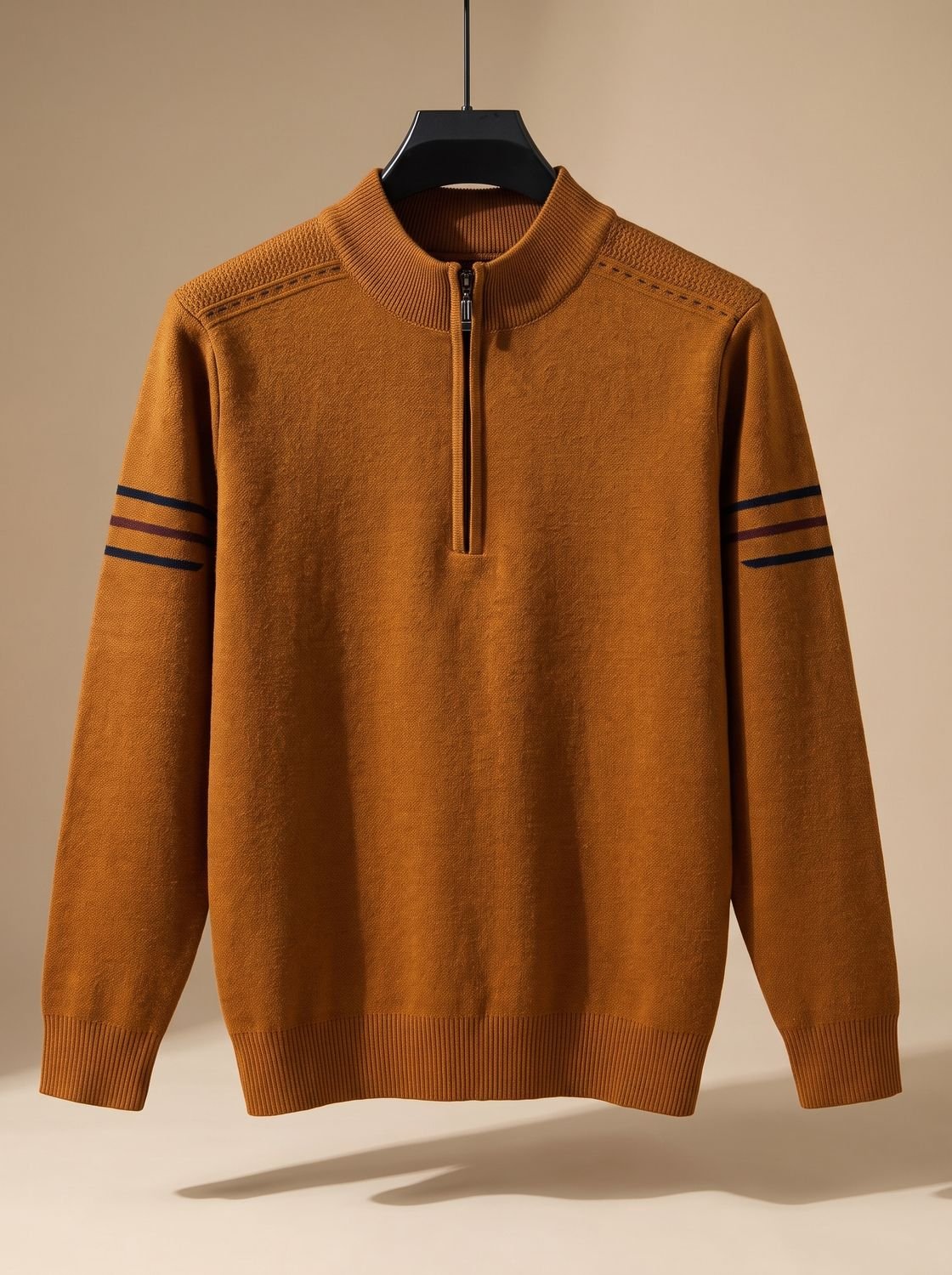 Simon | Herren Half-Zip Stehkragen Pullover — Klassisches Design mit Kontrastnähten in 4 Farben | Westmere
