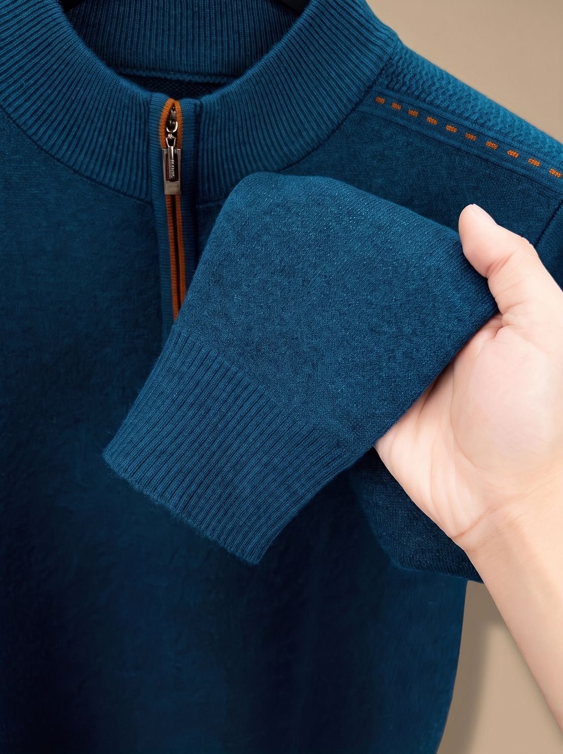 Simon | Herren Half-Zip Stehkragen Pullover — Klassisches Design mit Kontrastnähten in 4 Farben | Westmere