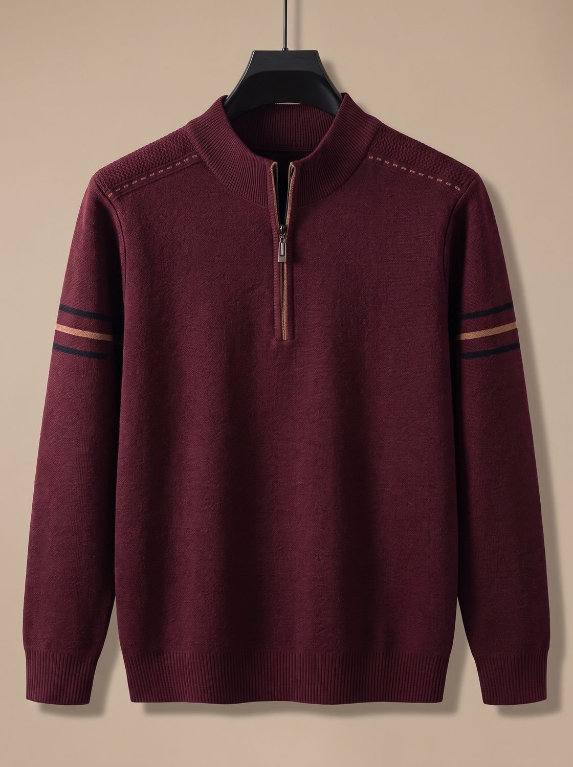 Simon | Herren Half-Zip Stehkragen Pullover — Klassisches Design mit Kontrastnähten in 4 Farben | Westmere