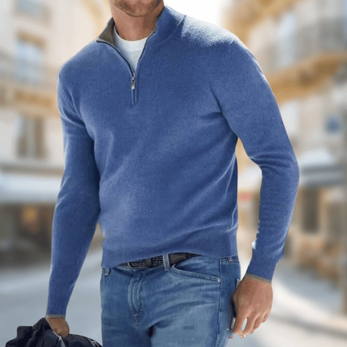 Felix | Herren Leichter Quarter-Zip Strickpullover — Atmungsaktiver Feinstrick in 8 Farben | Westmere