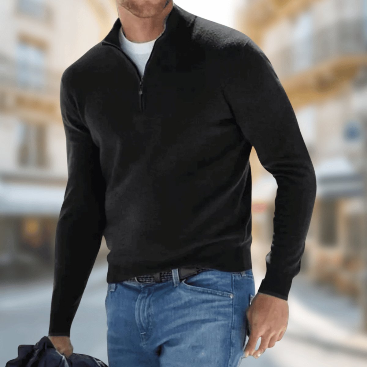 Felix | Herren Leichter Quarter-Zip Strickpullover — Atmungsaktiver Feinstrick in 8 Farben | Westmere