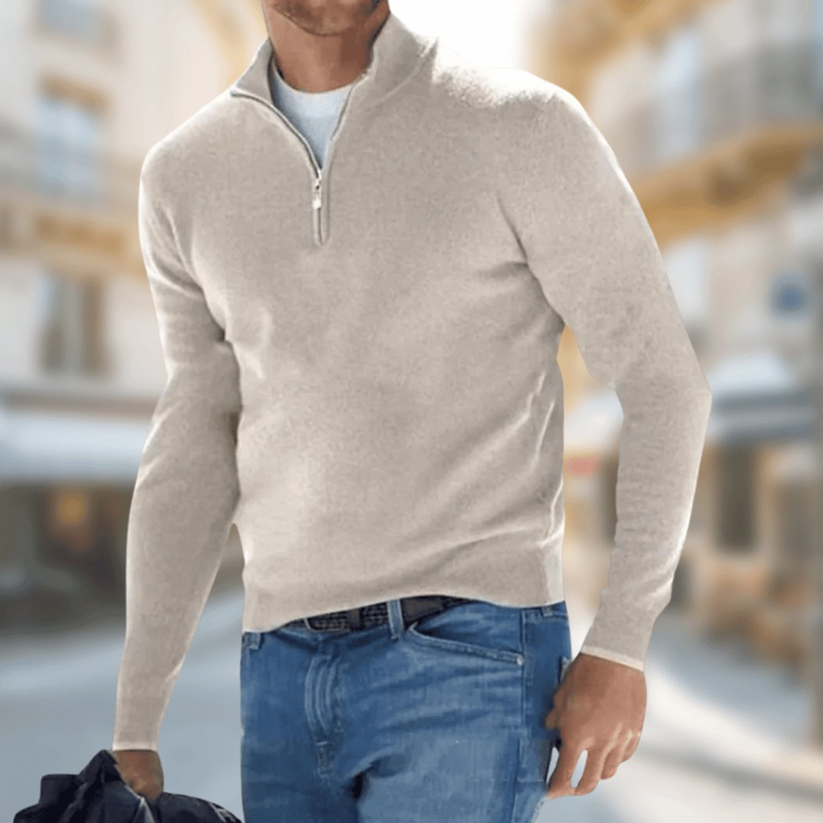 Felix | Herren Leichter Quarter-Zip Strickpullover — Atmungsaktiver Feinstrick in 8 Farben | Westmere