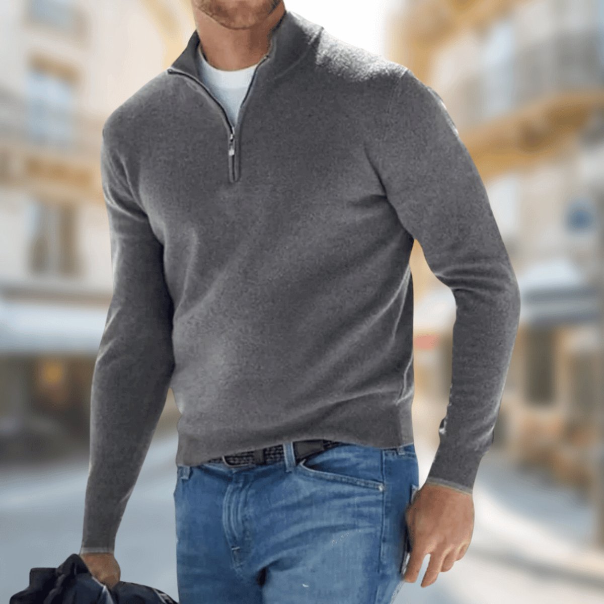 Felix | Herren Leichter Quarter-Zip Strickpullover — Atmungsaktiver Feinstrick in 8 Farben | Westmere