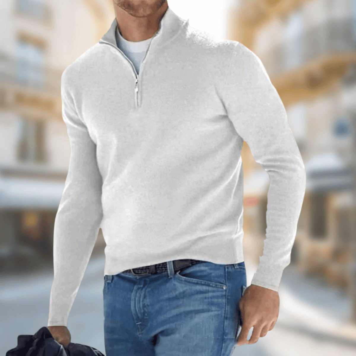 Felix | Herren Leichter Quarter-Zip Strickpullover — Atmungsaktiver Feinstrick in 8 Farben | Westmere