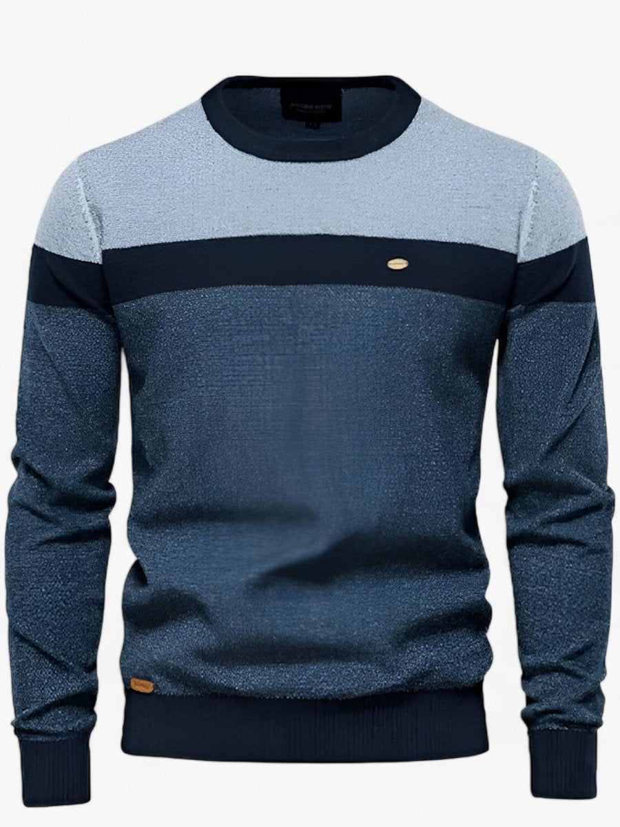 Tobias | Herren Colorblock Baumwoll Rundhals Pullover — Weiches Strickdesign in 4 Farben | Westmere