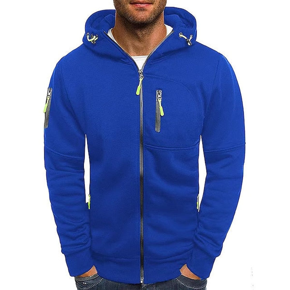 Simon | Herren Zip-Up Kapuzenpullover — Kordelzug mit Fronttaschen und Brust-Reißverschluss in 9 Farben | Westmere