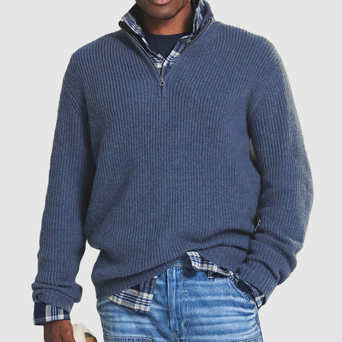 Lukas | Herren Rippstrick Quarter-Zip Knit Sweater — Business Casual Pullover in 4 Farben | Westmere
