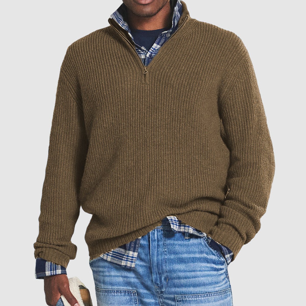 Lukas | Herren Rippstrick Quarter-Zip Knit Sweater — Business Casual Pullover in 4 Farben | Westmere
