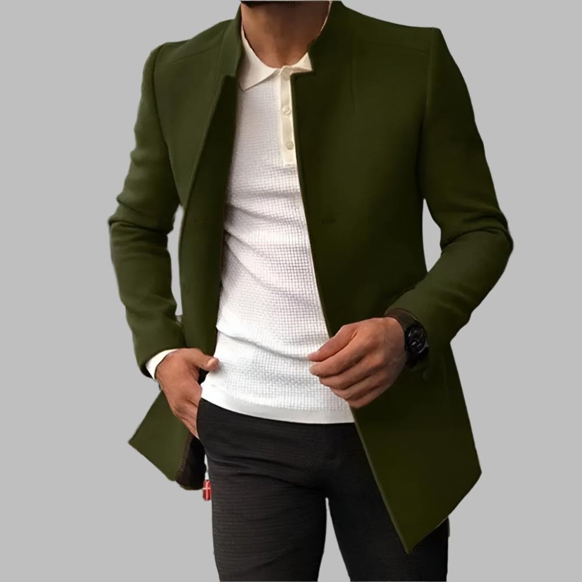 Matthias | Herren Slim-Fit Wollmantel mit Stehkragen — Eleganter Wintermantel in 5 Farben | Westmere
