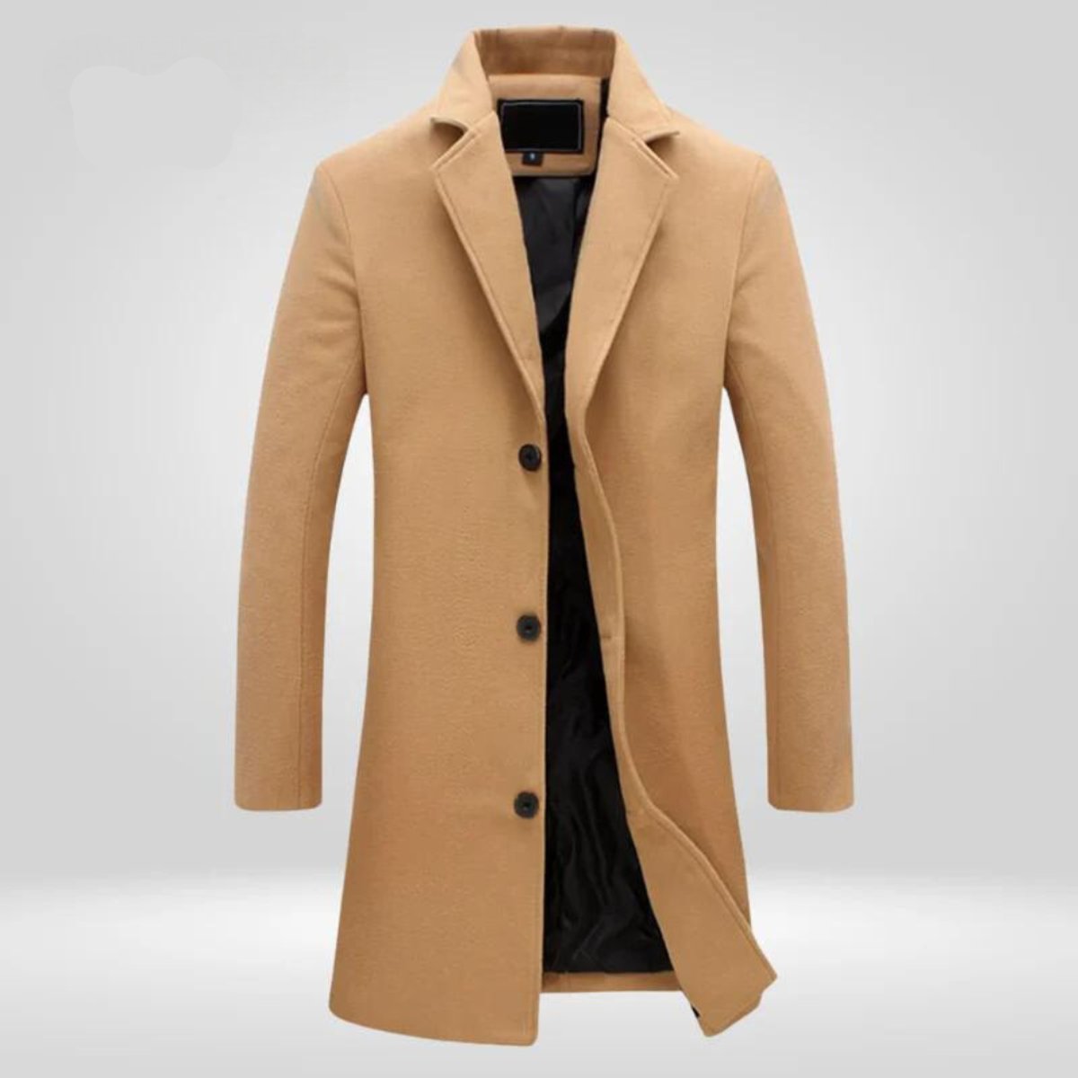 Florian | Herren Langer Wollmantel Einreihig — Klassisch mit Revers-Kragen und Innenfutter M–5XL | Westmere