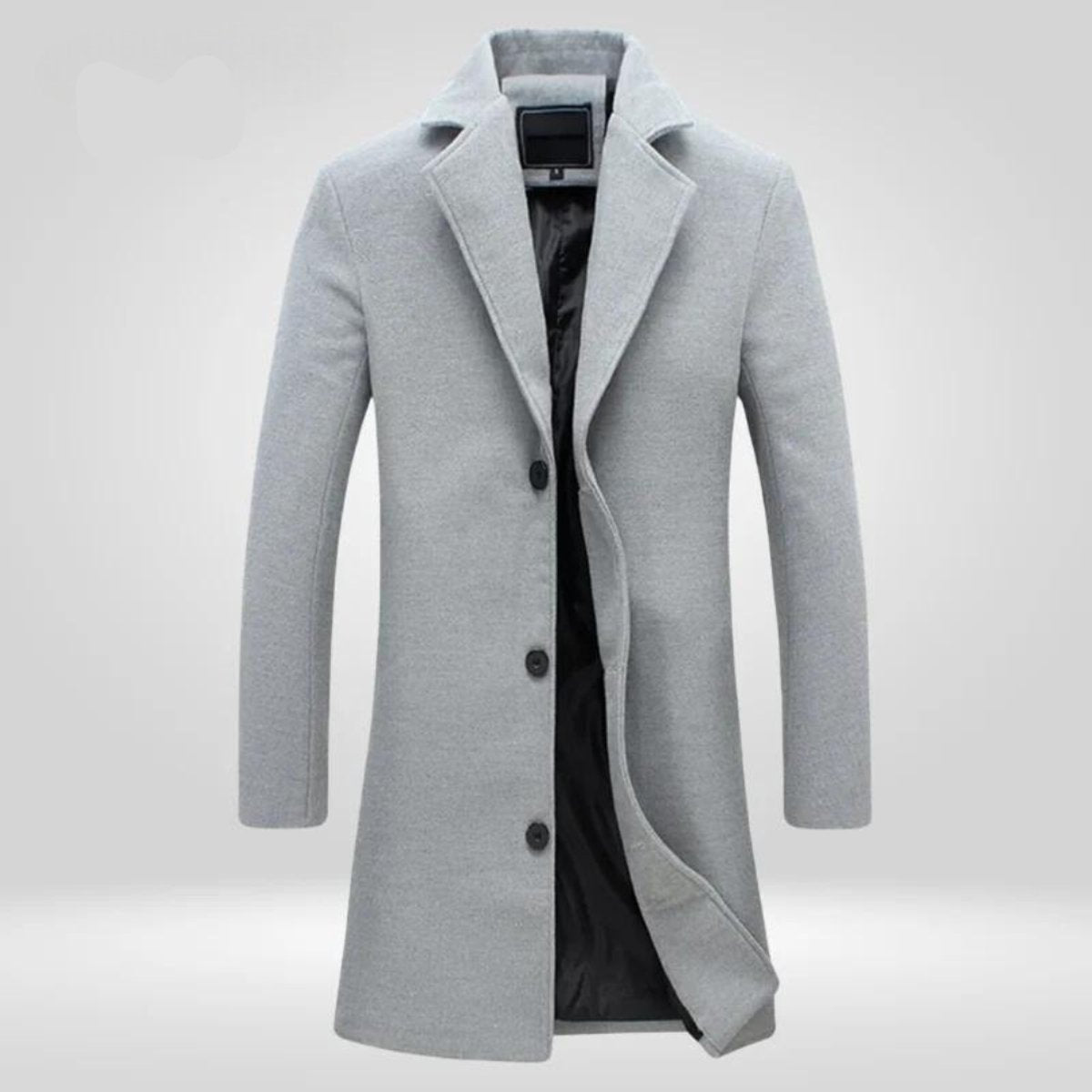 Florian | Herren Langer Wollmantel Einreihig — Klassisch mit Revers-Kragen und Innenfutter M–5XL | Westmere