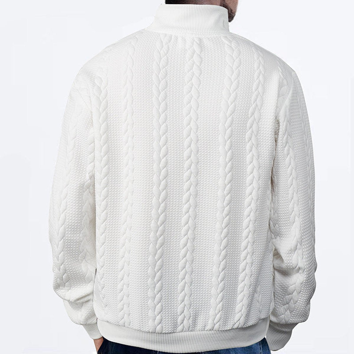 Andreas | Herren Zopfstrick Quarter-Zip Pullover — Metallreißverschluss mit Rippbündchen in 5 Farben | Westmere