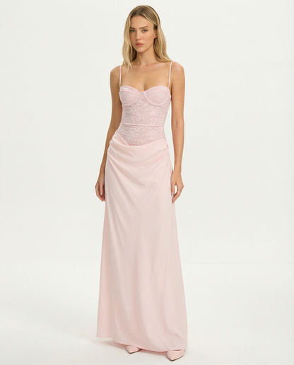 Rose Muse™ – Lace Corset Maxi Dress (Romantic Sculpted Elegance)