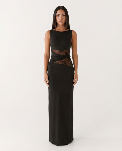 Lace Illusion™ – Maxi Dress (Quiet Luxury & Sculpted Elegance)