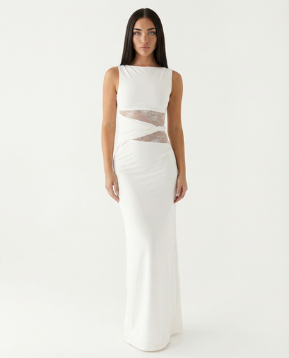 Lace Illusion™ – Maxi Dress (Quiet Luxury & Sculpted Elegance)