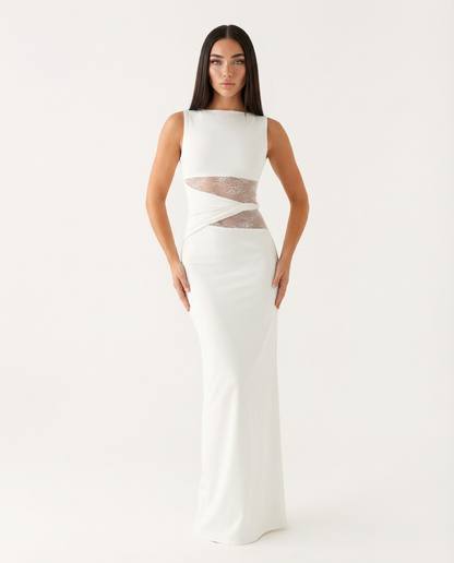 Lace Illusion™ – Maxi Dress (Quiet Luxury & Sculpted Elegance)