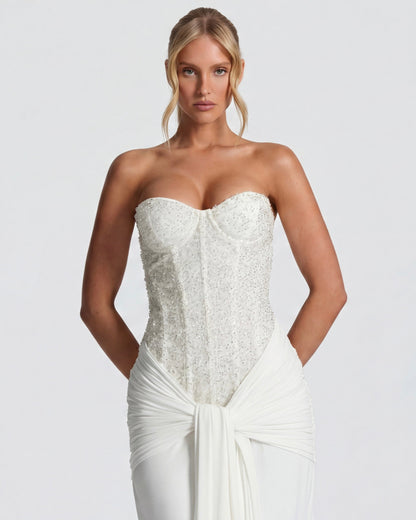 Midnight Aura Gown™ – Sculpted Corset & Statement Elegance
