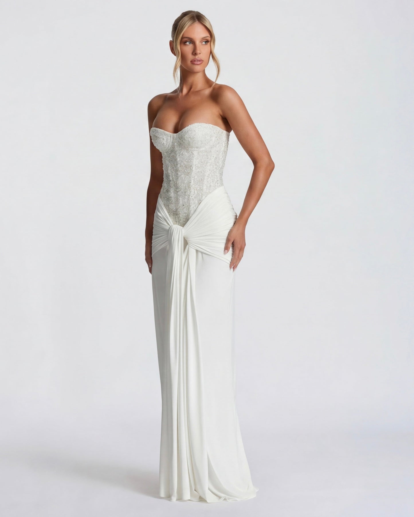 Midnight Aura Gown™ – Sculpted Corset & Statement Elegance
