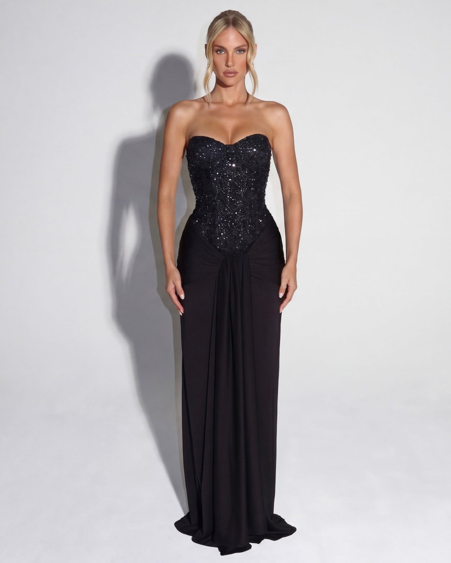Midnight Aura Gown™ – Sculpted Corset & Statement Elegance