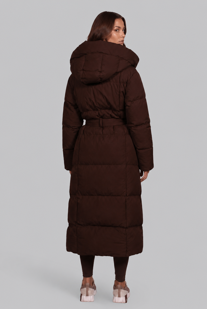 Luciana Womens Long Puffer Coat with Oversized Hood