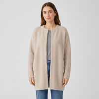 Shannon | Womens Wool Cardigan with Suede Details | Relaxed Fit, Front Pockets | Beige, Khaki, Black and More S-XXL