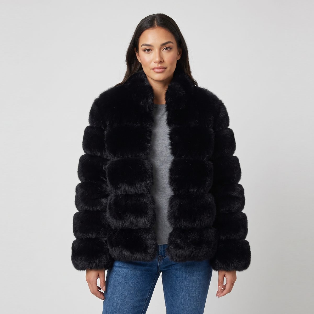 Lisa Womens Faux Fur Jacket, Soft and Warm