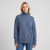 Sabrina | Womens Oversized Turtleneck Sweater | Merino Wool Blend, Warm Vintage Look | Blue, Camel, Bark and More XS-XL