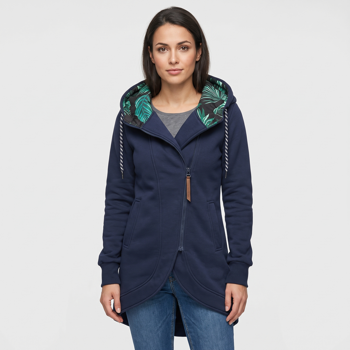 Annalysiah Womens Water-Repellent Windproof Jacket in Navy