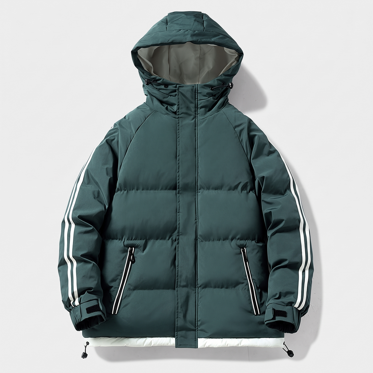 Gustav | Mens Down Jacket with Contrast Stripes — Sport-Look Puffer in 4 Colors M–3XL | Westmere