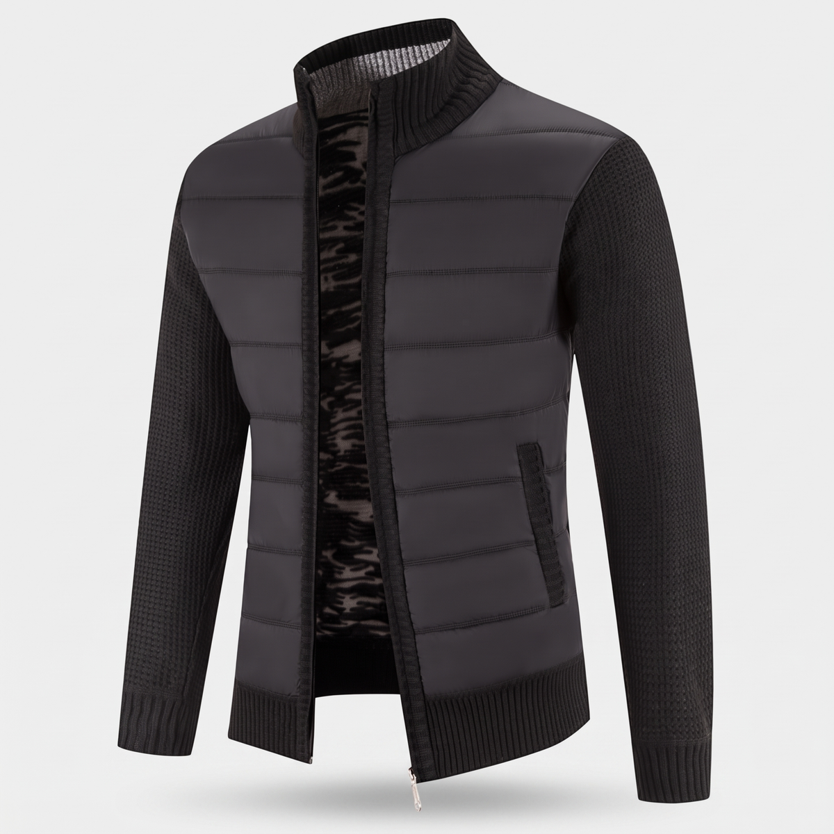 Bruno | Mens Bomber Jacket with Quilted Front and Knit Sleeves — Modern Bomber in 5 Colors M–3XL | Westmere