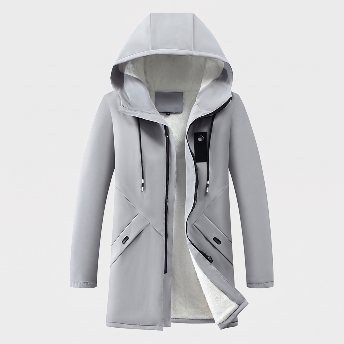 Rüdiger | Mens Parka with Drawstring Hood — Concealed Zipper in 4 Colors M–3XL | Westmere