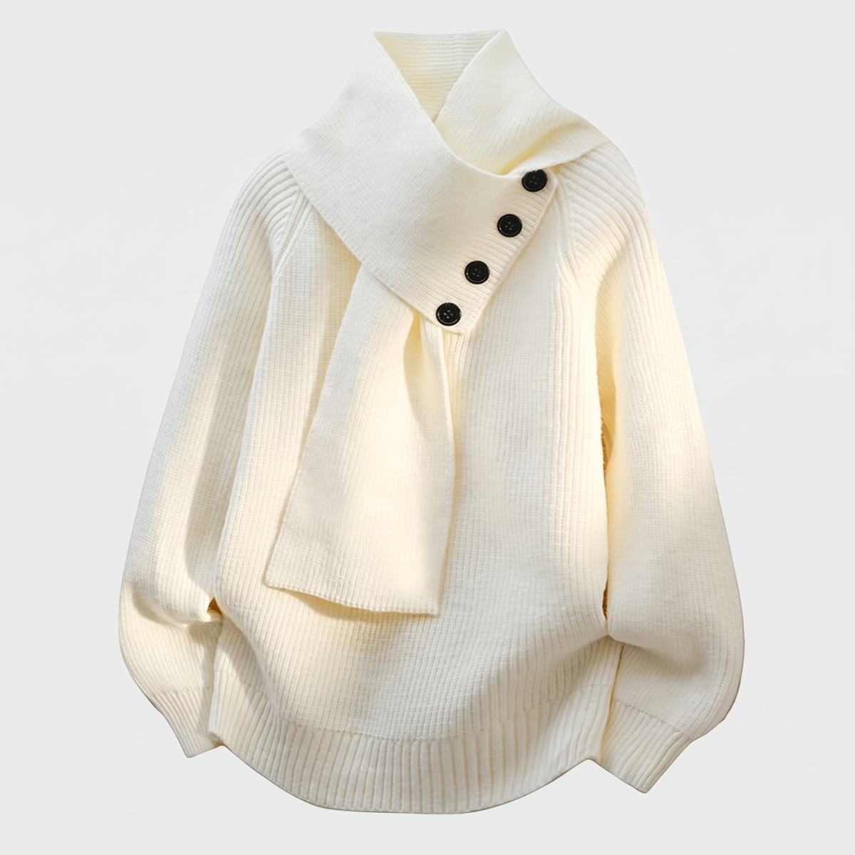 Women's Scarf-Neck Sweater, Sculpting Silhouette | Elevated Neckline Detail, Cozy Draped Fit | 5 Colorways | S–3XL