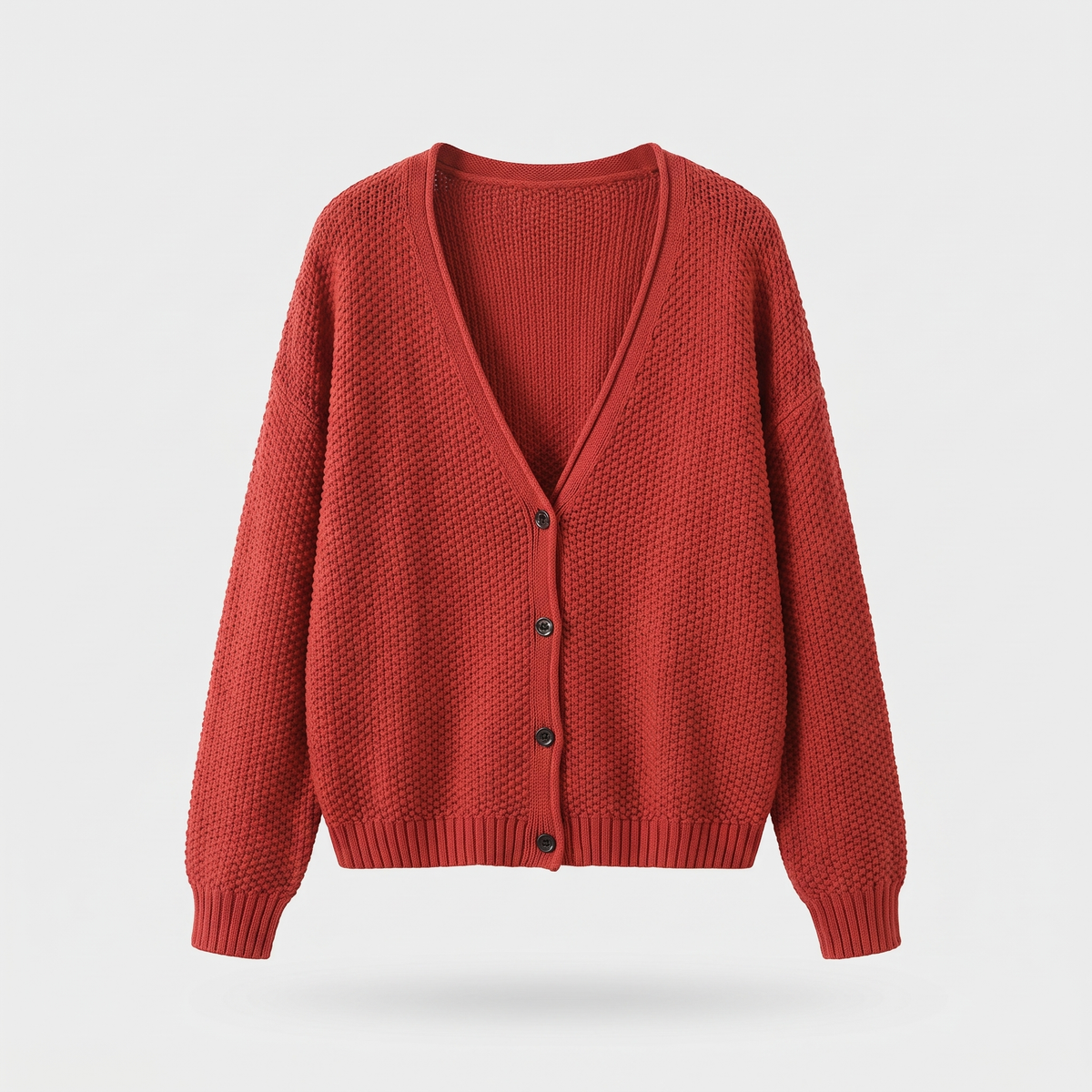 Calveth | Women's Button-Front Knit Cardigan — Chunky V-Neck Layer with Ribbed Hem in 9 Colors | Westmere
