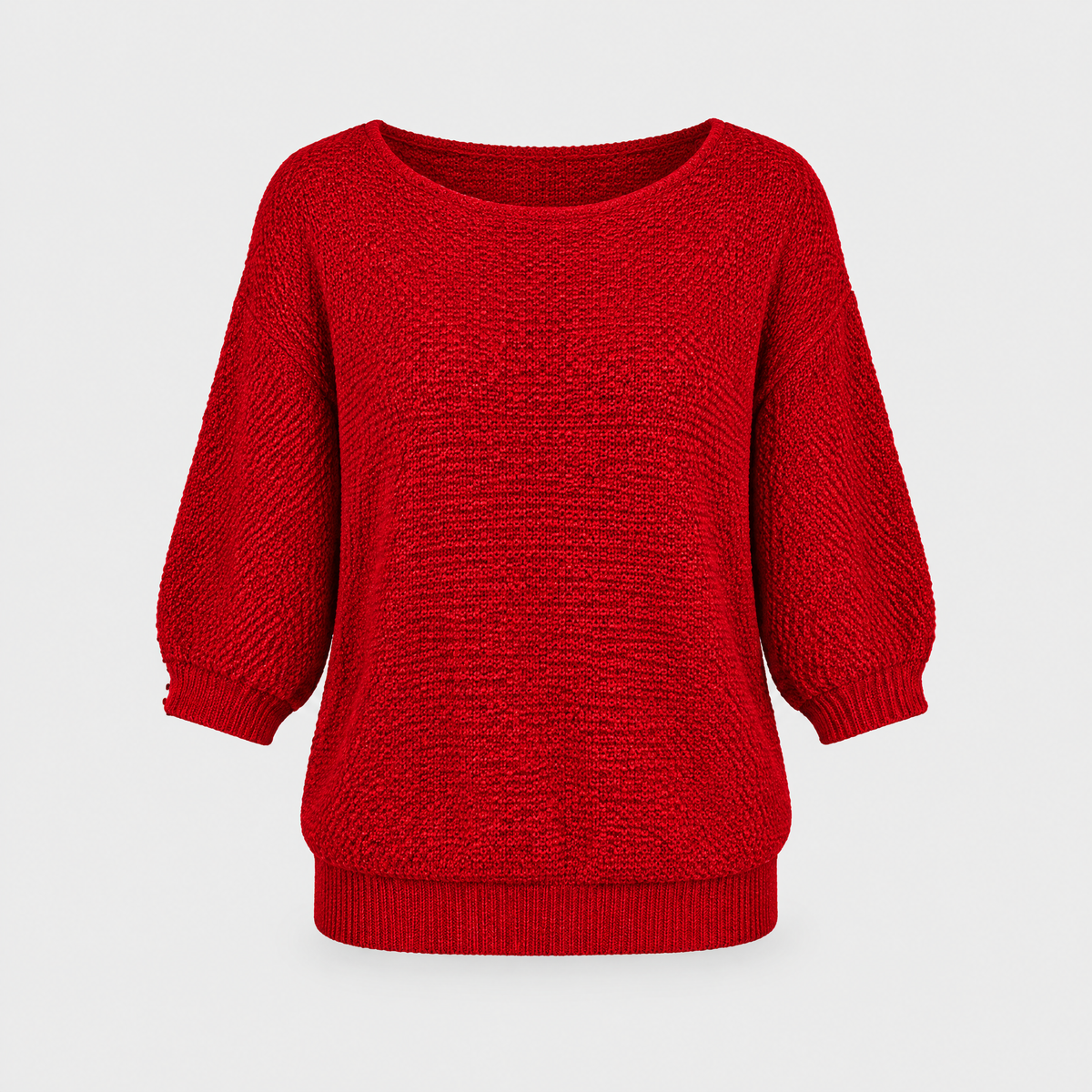 Euna Womens Soft Knit Sweater, Relaxed Comfort in Red
