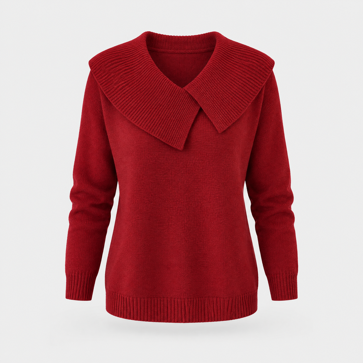 Aldene | Women's Collared Knit Sweater — Wide Fold-Over Collar Pullover in 7 Colors | Westmere