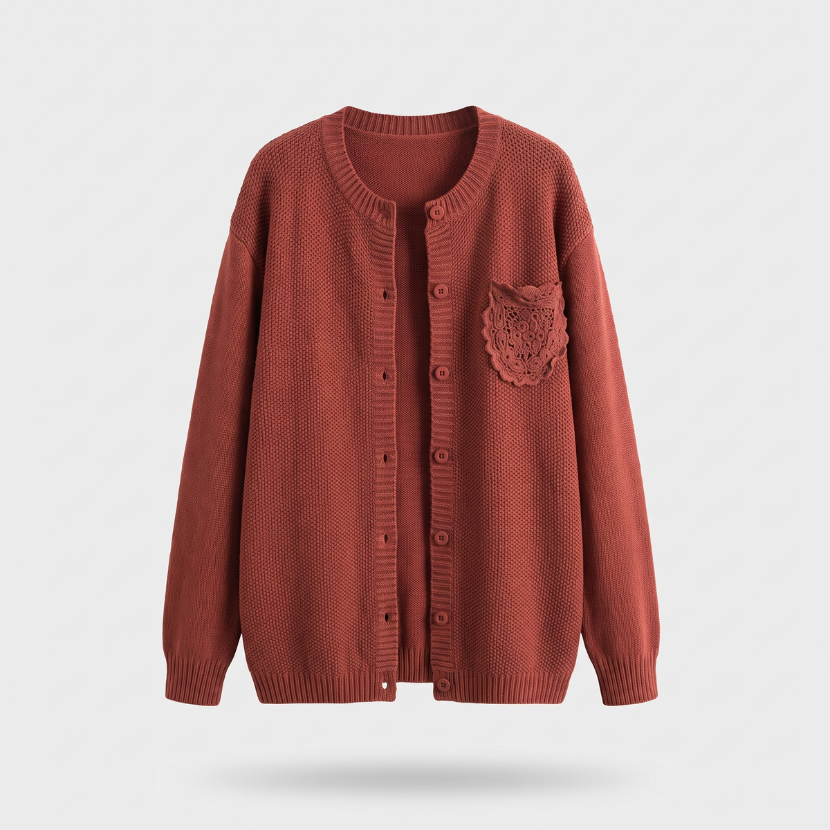 Remilda | Women's Oversized Knit Cardigan Sweater — Embroidered Chest Pocket in 8 Colors | Westmere