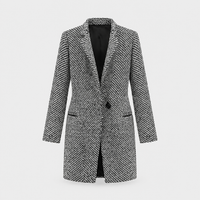 Women's Long Winter Coat, Insulated | Single-Button Closure, Deep V-Neckline | Structured Fit | S–4XL