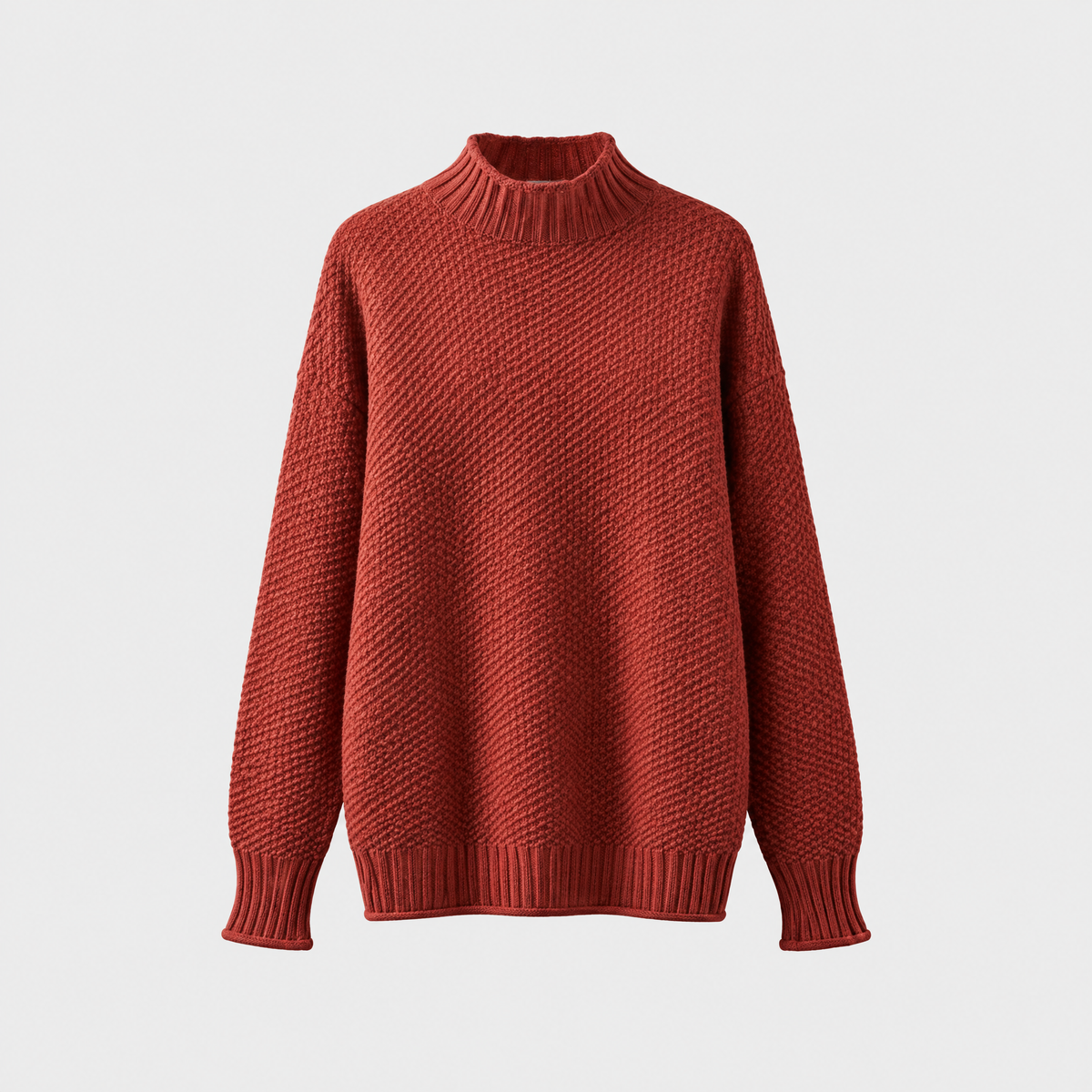 Thalia | Women's Mock Neck Textured Knit Pullover — Waffle-Weave Sweater in 11 Colors | Westmere