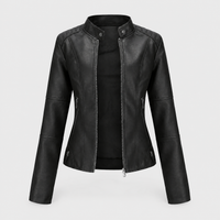 Women's Sleek Modern Jacket | Asymmetrical Zip, Adjustable Collar, Metallic Accents | 6 Colorways | S–3XL