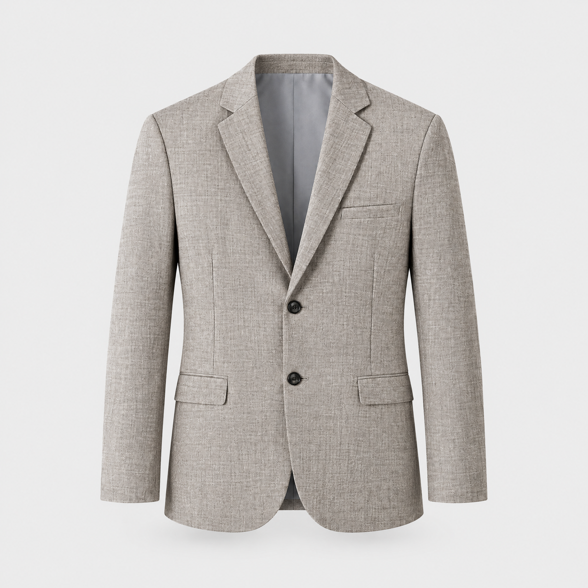 Men's Business Blazer, Straight-Cut Poly Blend | Refined Lapel, Two-Button Front | Gray, Beige or Blue | S–XXL