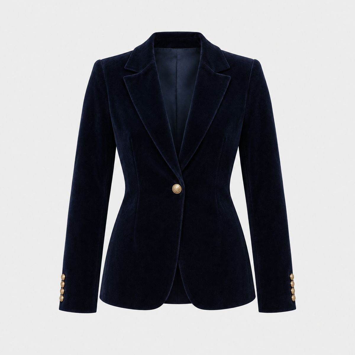 Women's Velvet Blazer, Figure-Flattering Cut | Plush Soft-Touch Fabric, Subtle Sheen | Black, Blue, Green or Red | S–2XL