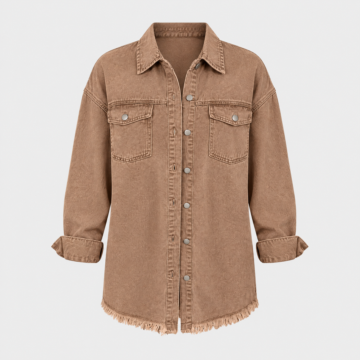 Women's Classic Denim Jacket, Relaxed Fit | Clean Lines, Durable Denim | Brown, Green, Black, Beige or Purple | S–2XL
