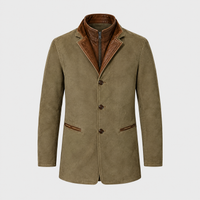 Men's Vegan Suede Coat, Vintage-Cut | Three-Button Front, Contrast Lapel Lining | 5 Colorways | S–XXL
