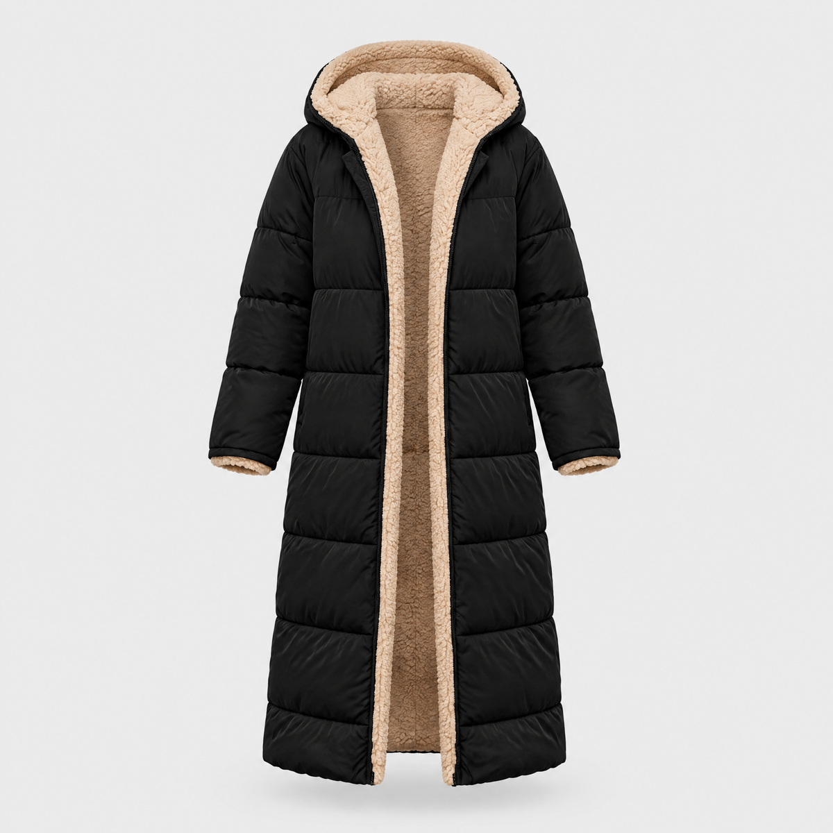 Quilted Fleece Lined Full-Length Puffer Coat for Women – Warmth And Cozy Comfort