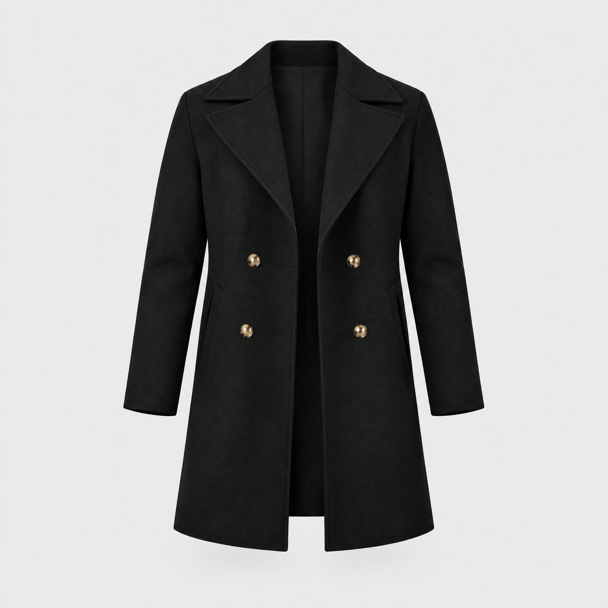 Men's Insulated Wool Blend Coat, HeatLock Lining | Lapel Collar, Button Front & Side Pockets | 4 Colorways | S–XXL