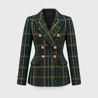 Hailey – Classic Printed Check Blazer Coat