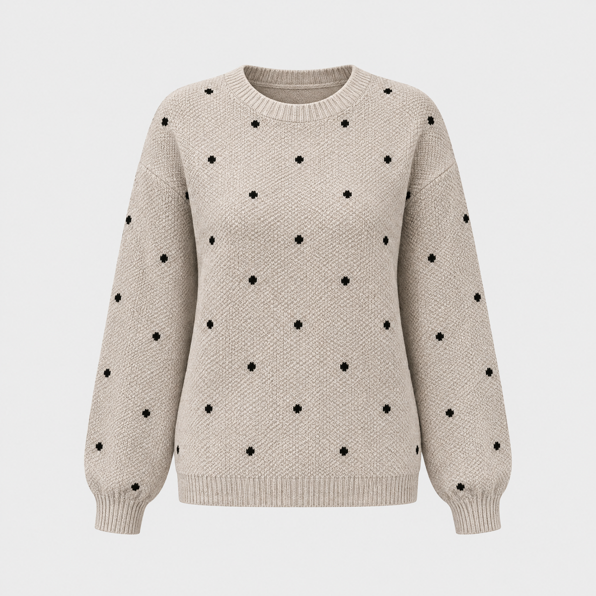 Women's Cozy Dot-Print Sweater, Relaxed Fit | Delicate Dotted Pattern, Soft Breathable Knit | 4 Colorways | S–XL