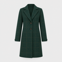 Women's Warm Fabric-Blend Overcoat, Tailored Cut | Streamlined Silhouette, Functional Pockets | Green | S–3XL