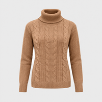 Catherine | Womens Cable Knit Turtleneck Sweater | Relaxed Fit, Ribbed Cuffs, Long Sleeve | In 15 Colors S-2XL